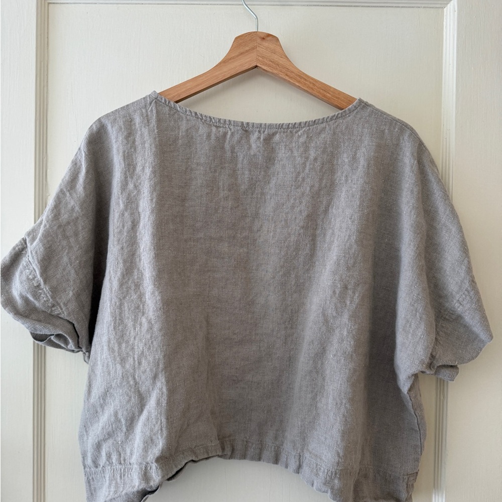 Linenfox Mona top in natural grey, size L-XL - Picture 4 of 5